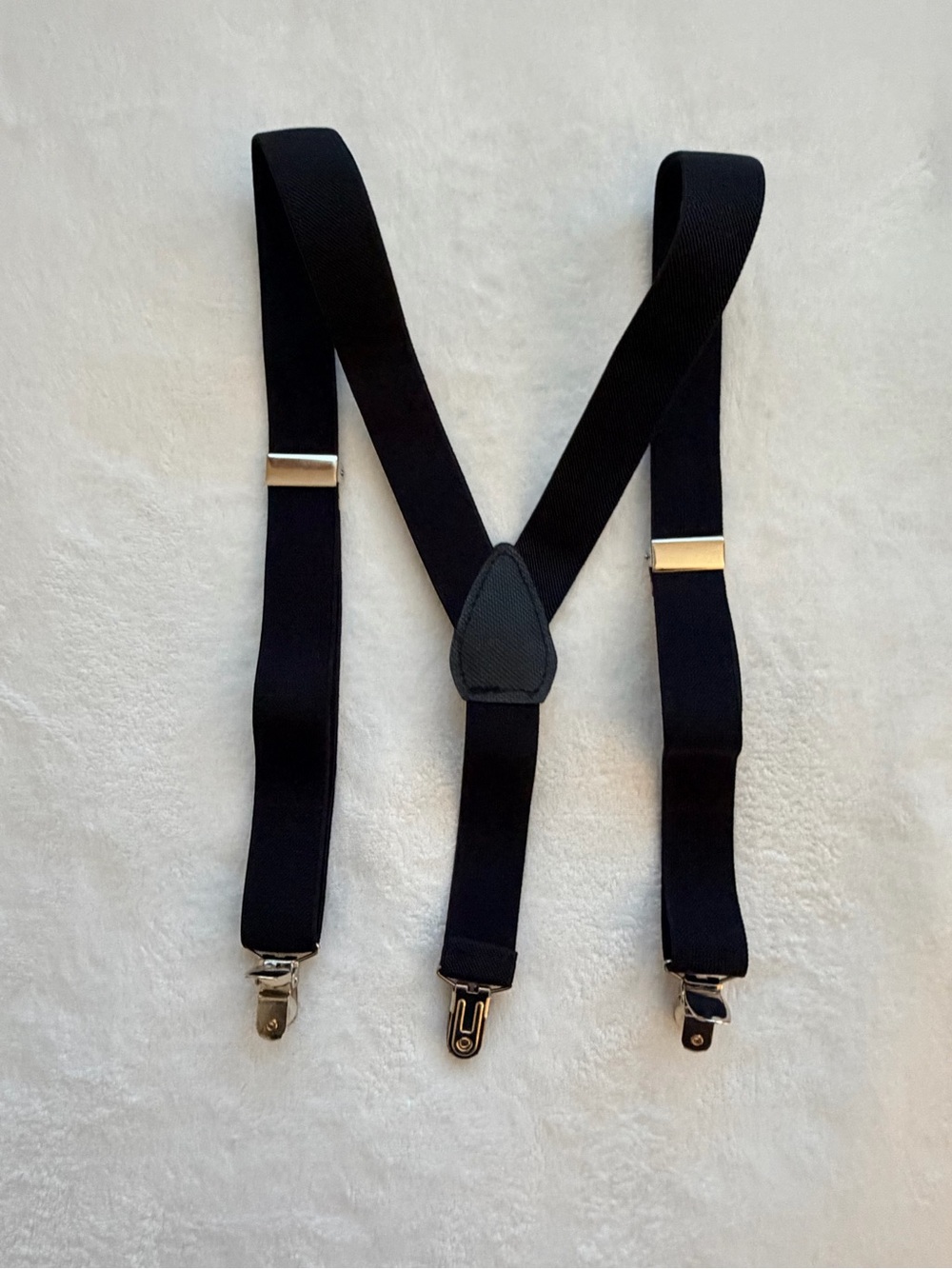 Black Adjustable Y-Back Clip-On Suspenders